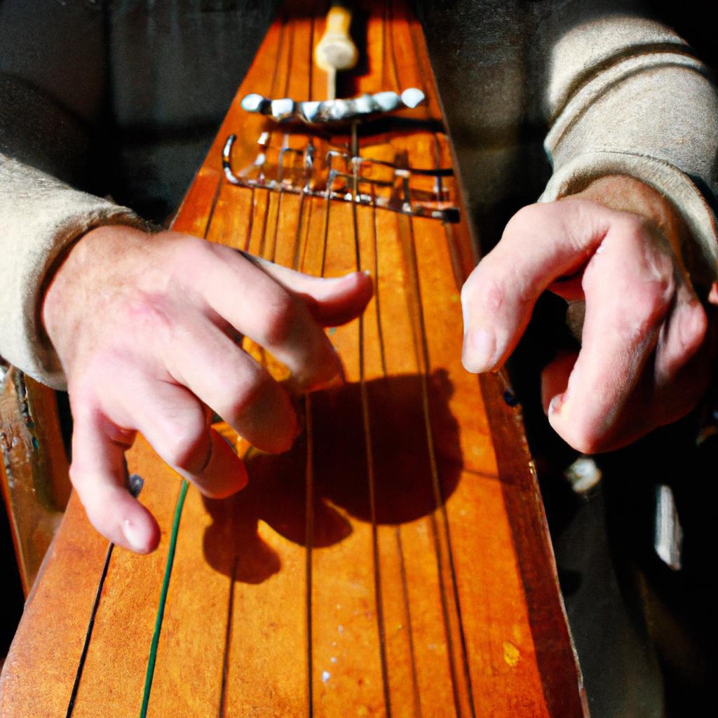 Person playing traditional Irish instrument