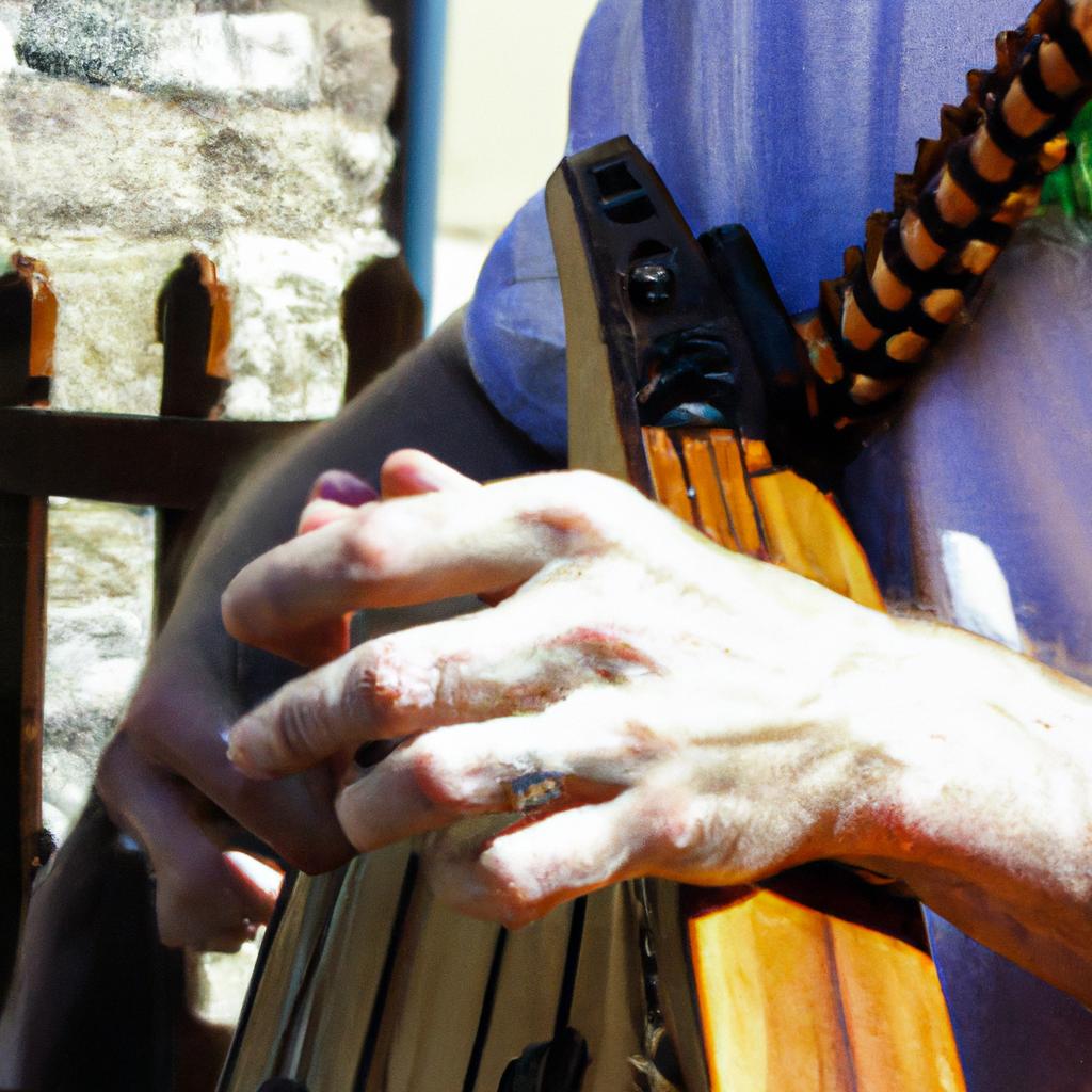 Person playing traditional Irish music